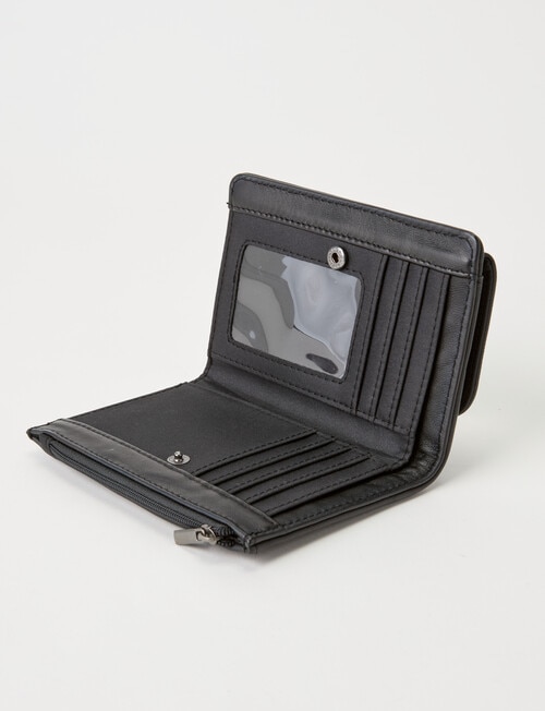 Milano Medium Flap Wallet, Black product photo View 04 L