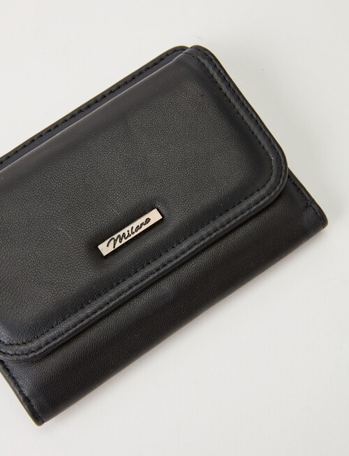 Milano Medium Flap Wallet, Black product photo View 07 L