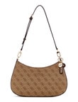 Guess Noelle II Top Zip Shoulder Bag, Latte Logo & Brown product photo