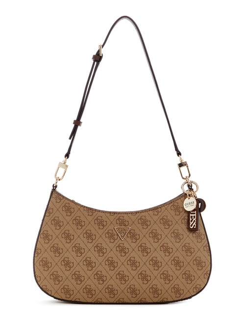 Guess Noelle II Top Zip Shoulder Bag, Latte Logo & Brown product photo