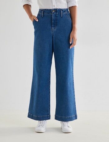 Denim Republic Wide Leg Jean, Indigo product photo