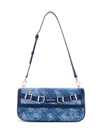 Guess Dovie Flap Shoulder Bag, Denim product photo