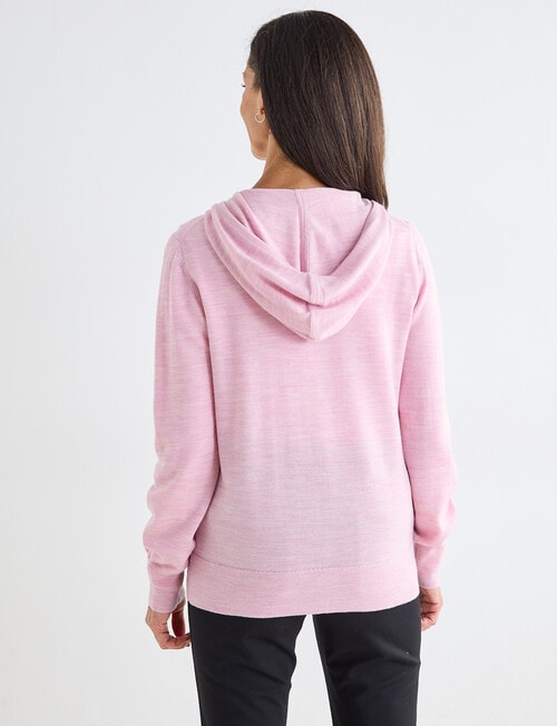 Ella J Merino Zip Hoodie, Pale Pink product photo View 02 L