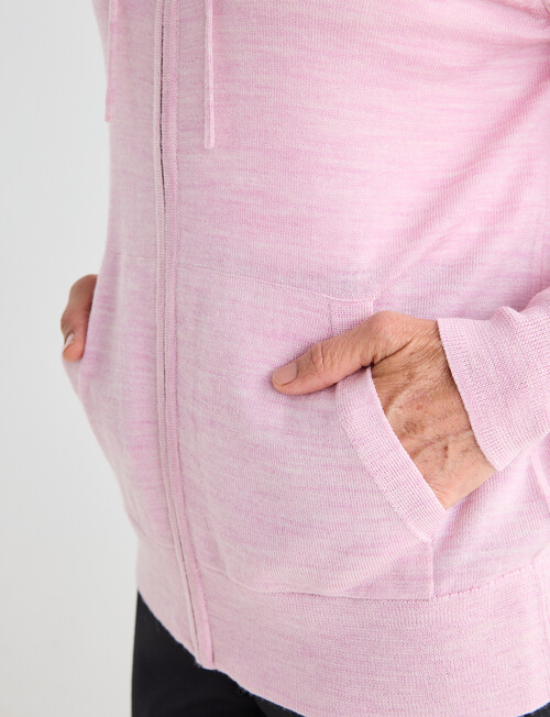 Ella J Merino Zip Hoodie, Pale Pink product photo View 04 L