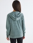 Ella J Merino Zip Hoodie, Moss product photo View 02 S