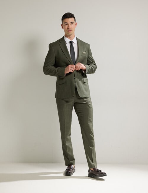 Textured Tailored Jacket, Green product photo View 03 L