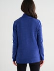 Ella J Merino Rib Zip Cardigan, Indigo product photo View 02 S