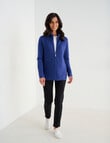 Ella J Merino Rib Zip Cardigan, Indigo product photo View 03 S