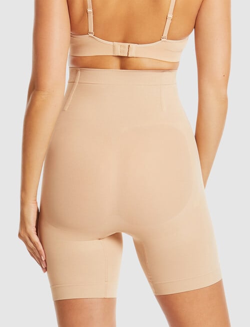 Ambra Cinch High Waisted Mid Thigh Short, Beige product photo View 03 L