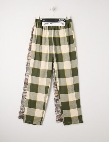 Sleep Squad Camouflage & Check Flannel Pant, 2-Pack, Grey product photo