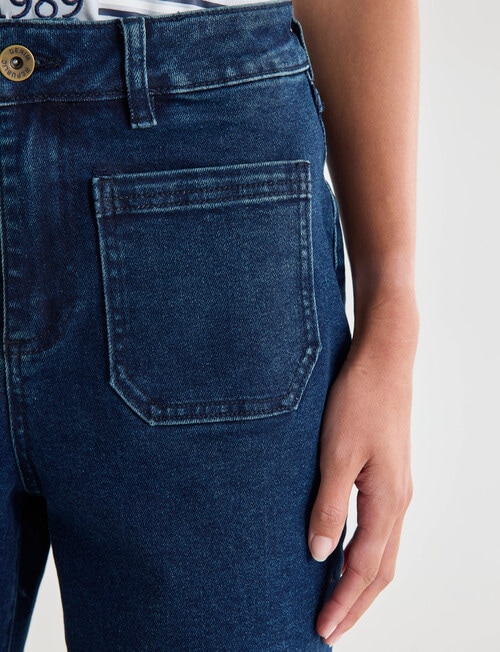 Denim Republic Marine Wide Crop Jean, Dark Wash product photo View 04 L