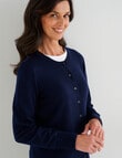 Ella J Merino Classic Cardigan, Navy product photo