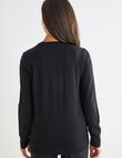 Ella J Merino Classic Cardigan, Black product photo View 02 S