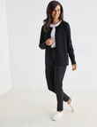 Ella J Merino Classic Cardigan, Black product photo View 03 S