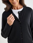 Ella J Merino Classic Cardigan, Black product photo View 04 S