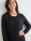 Ella J Merino Classic Cardigan, Black product photo View 05 S