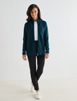 Ella J Merino Rib Zip Cardigan, Forest product photo View 03 S