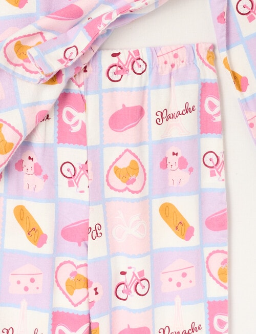 Sleep Squad Panache Flannel PJ Set, Pink, 8-16 product photo View 03 L