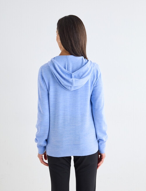 Ella J Merino Zip Hoodie, Pale Blue product photo View 02 L