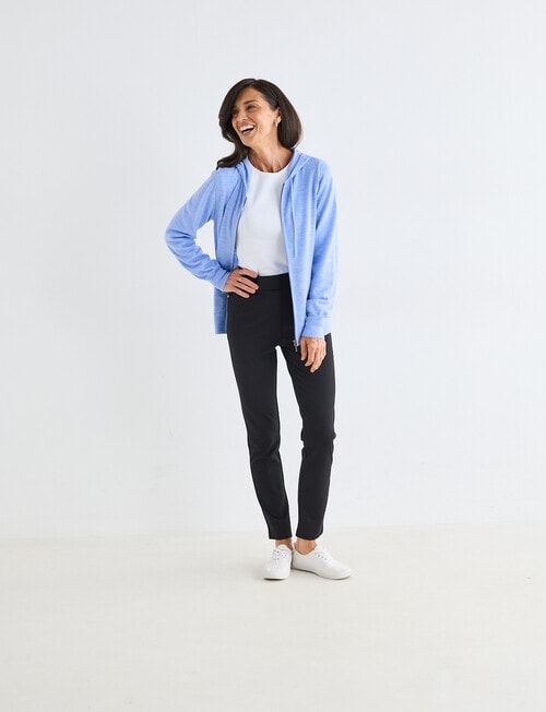 Ella J Merino Zip Hoodie, Pale Blue product photo View 03 L