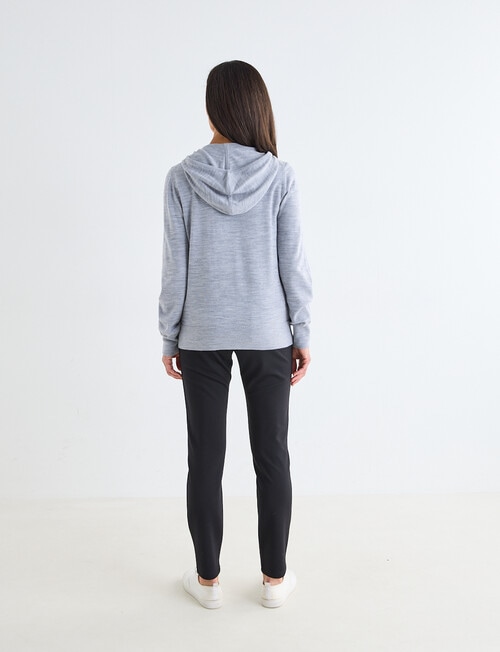 Ella J Merino Zip Hoodie, Grey Marle product photo View 02 L