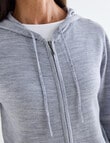 Ella J Merino Zip Hoodie, Grey Marle product photo View 04 S