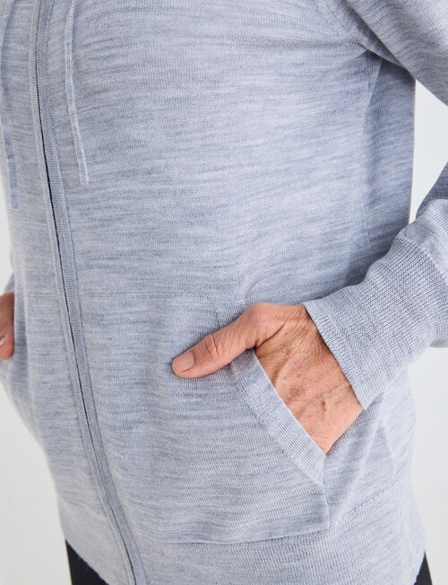 Ella J Merino Zip Hoodie, Grey Marle product photo View 05 L