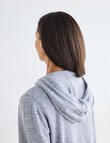 Ella J Merino Zip Hoodie, Grey Marle product photo View 06 S