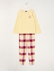 Sleep Squad Ma Cherie Knit Flannel PJ Set, Yellow, 8-16 product photo