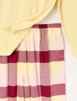 Sleep Squad Ma Cherie Knit Flannel PJ Set, Yellow, 8-16 product photo View 03 S