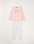 Sleep Squad Cake Knit Flannel PJ Set, Pink, 8-16 product photo
