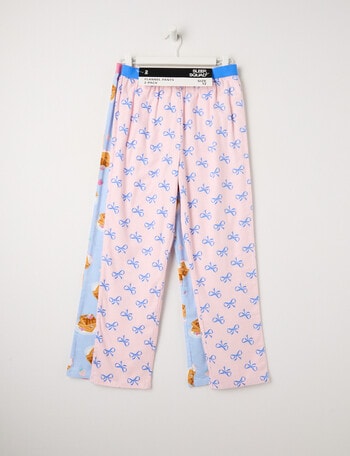 Sleep Squad Brunch Club & Bows Flannel Pant, 2-Pack, Pink product photo
