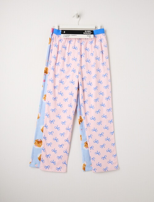 Sleep Squad Brunch Club & Bows Flannel Pant, 2-Pack, Pink product photo