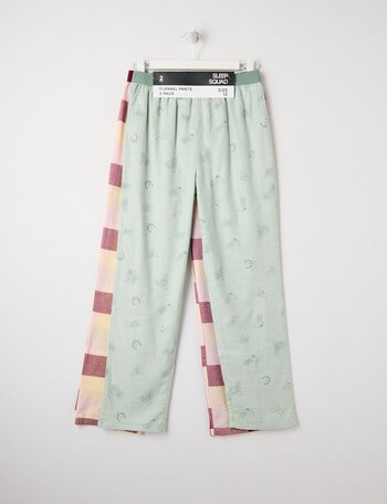 Sleep Squad Western & Check Flannel Pant, 2-Pack, Green product photo
