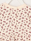 Teeny Weeny Heart and Bow Play Fleece Floral Dress, Vanilla product photo View 03 S