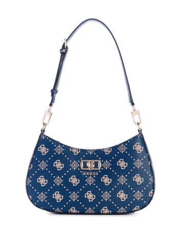 Guess Emelie Logo Top Zip Shoulder Bag, Denim Blue product photo