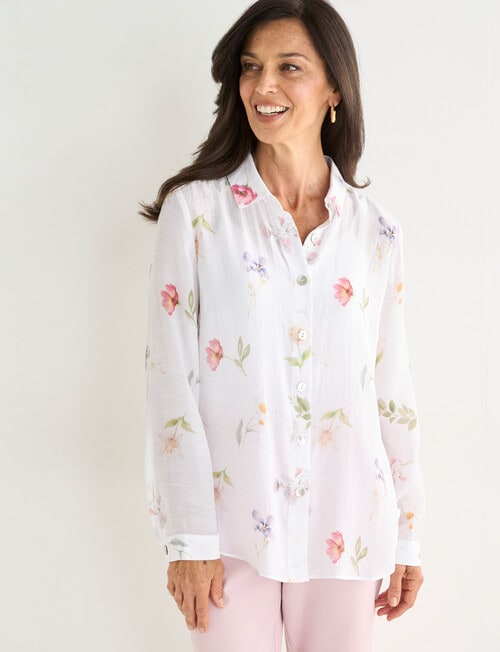 Ella J Classic Shirt, Vintage Floral product photo View 04 L