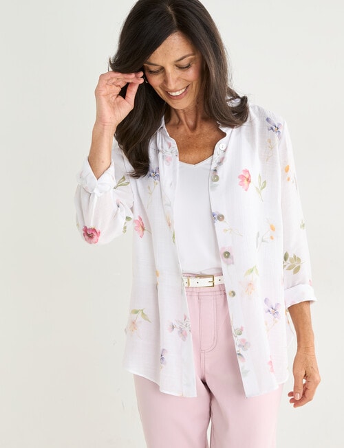Ella J Classic Shirt, Vintage Floral product photo View 05 L