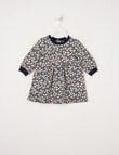 Teeny Weeny Heart and Bow Play Fleece Floral Dress, Midnight product photo