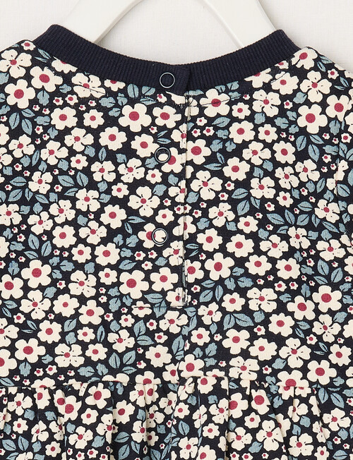 Teeny Weeny Heart and Bow Play Fleece Floral Dress, Midnight product photo View 03 L