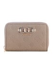 Guess Anise Medium Zip Around Wallet, Dark Taupe Logo product photo