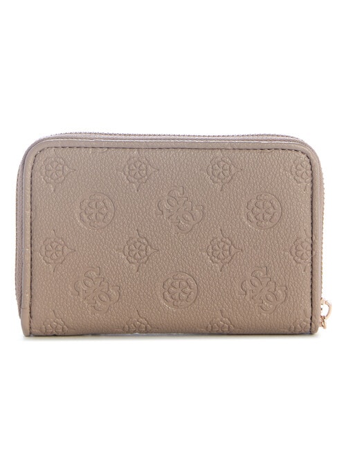Guess Anise Medium Zip Around Wallet, Dark Taupe Logo product photo View 02 L