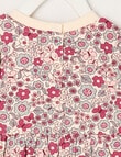 Teeny Weeny Heart and Bow Play Fleece Floral Dress, Raspberry product photo View 02 S