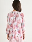 Ella J Pleat Detail Shirt, Pink Floral product photo View 02 S