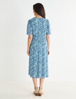 Ella J Print Tea Dress, Blue & Green product photo View 02 S