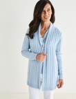 Ella J Cable Cardigan, Pale Blue product photo