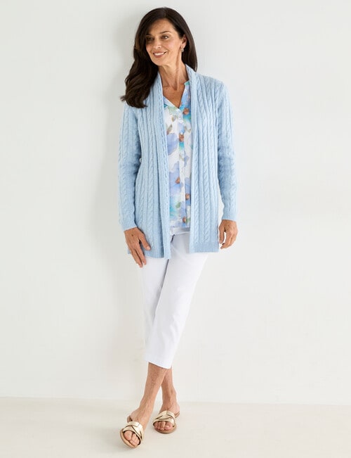 Ella J Cable Cardigan, Pale Blue product photo View 03 L