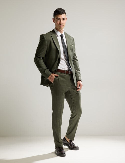 Laidlaw + Leeds Textured Tailored Pant, Green product photo View 03 L
