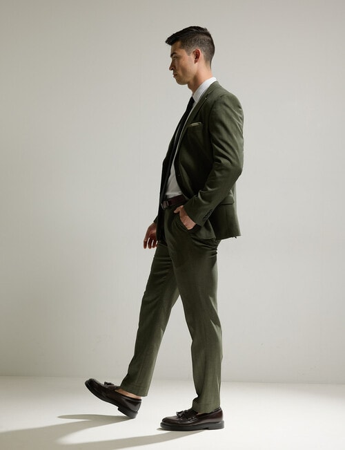 Laidlaw + Leeds Textured Tailored Pant, Green product photo View 05 L