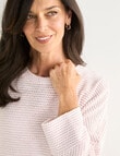 Ella J Textured Knit Top, Pink product photo